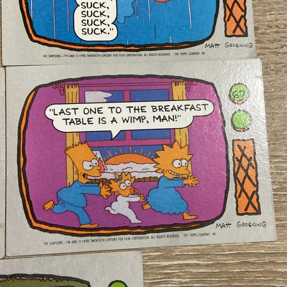 1990 Topps The Simpsons Cards Set of 5 - Picture 5 of 7